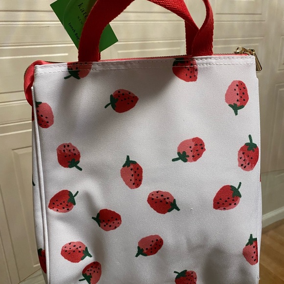 Kate Spade Insulated Lunch Tote Cooler Thermal Bag - New Pink 🍓 Print!! - Picture 8 of 9